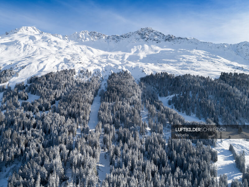 Luftbild Valbella mit Aroser Rothorn