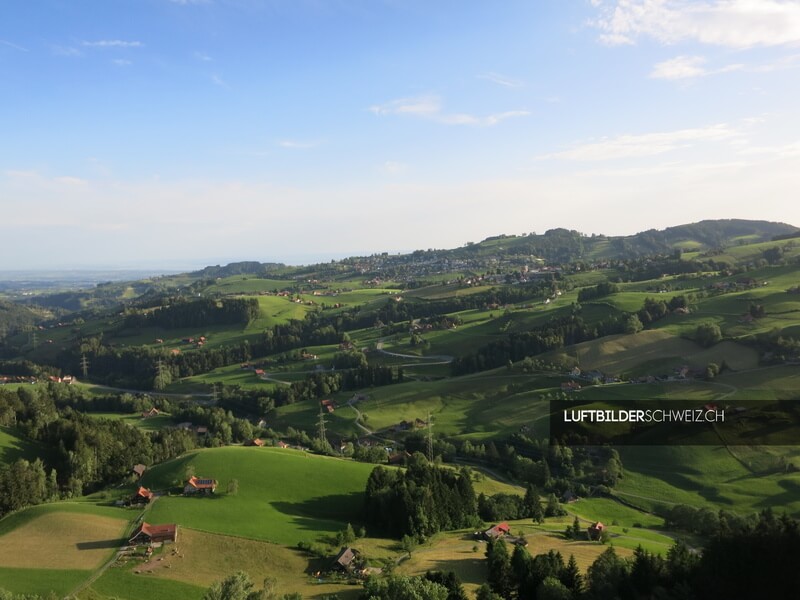 Luftaufnahme Landschaft Appenzell im Sommer Luftbild