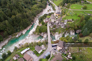 Luftaufnahme Lavertezzo – Valle Verzasca Luftbild