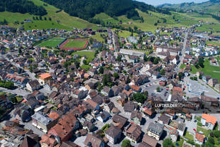 Luftaufnahme Landsgemeindeplatz Appenzell Luftbild