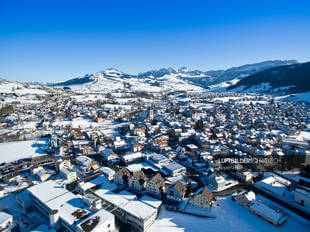 Luftaufnahme Appenzell im Winter Luftbild