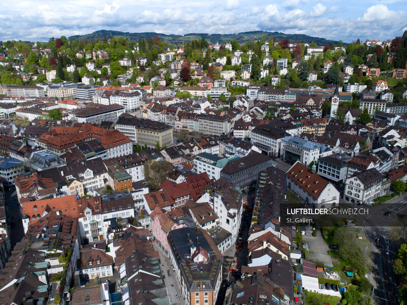 Luftaufnahme St. Gallen Marktplatz Bohl Luftbild