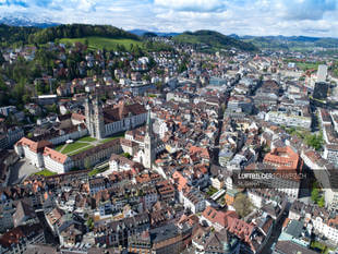 Luftaufnahme Altstadt St. Gallen Panorama Luftbild