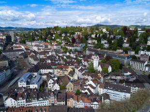 Luftaufnahme Kirche St. Mangen St. Gallen Luftbild
