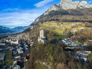 Luftaufnahme Schloss Sargans Luftbild