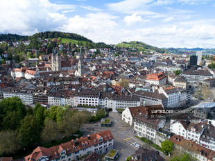 Luftaufnahme Stadt Panorama St. Gallen Luftbild