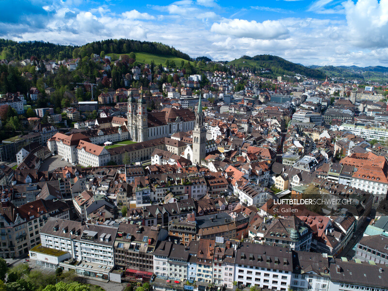Luftaufnahme Stadtpanorama St. Gallen Luftbild