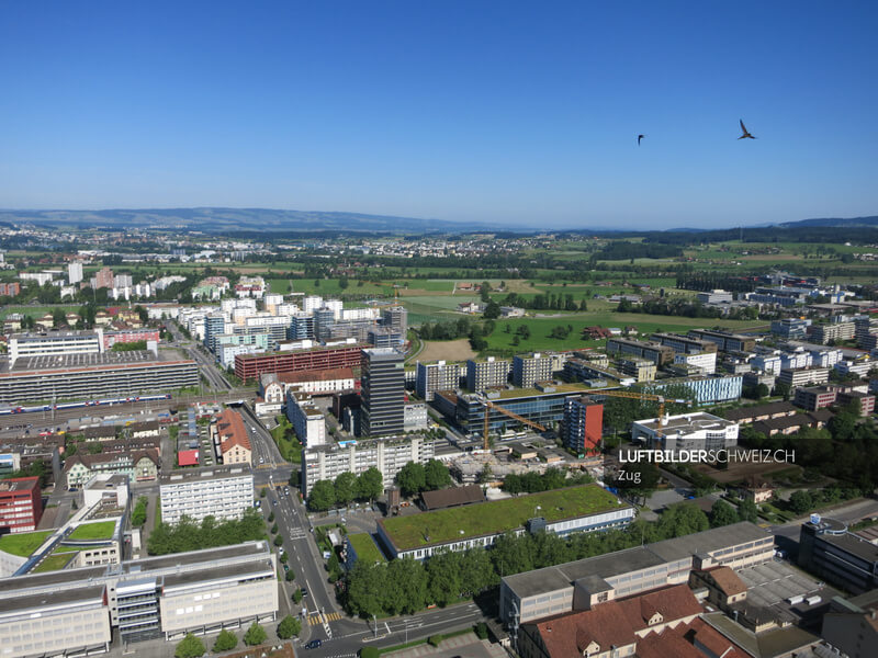 Luftaufnahme Zug Richtung Steinhausen Luftbild