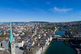 Luftaufnahme Kirche Fraumünster Zürich Luftbild