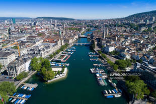 Luftaufnahme Stadt Zürich Bauschänzli Luftbild