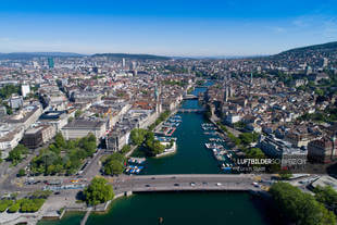 Luftaufnahme Quaibrücke Zürich Luftbild