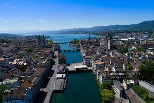 Luftaufnahme Zürich Rathausbrücke Luftbild