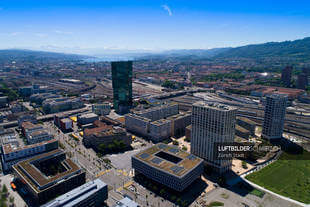 Luftaufnahme Primetower Stadt Zürich Luftbild