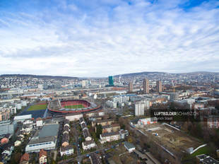 Luftaufnahme Zürich – Stadion Letzigrund Luftbild
