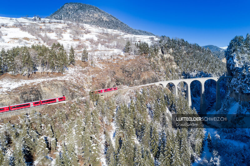 Luftbild RhB Landwasserviadukt