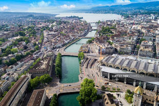 Luftbildaufnahme Stadt Zürich HB