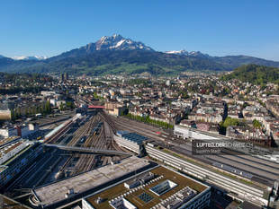 Luftaufnahme Luzern Hauptbahnhof Luftbild