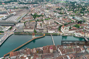 Luftaufnahme Luzern Kapellbrücke Luftbild