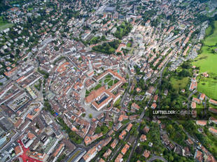 Luftaufnahme Stiftskirche St. Gallen Luftbild