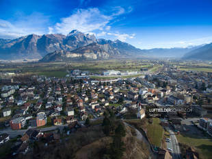 Luftaufnahme Sargans Stadt Luftbild