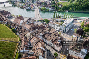 Luftaufnahme Stadt Schaffhausen mit Rhein Luftbild