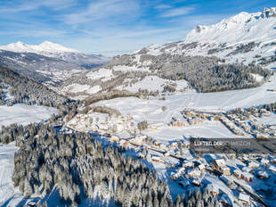 Drohne Valbella im Winter Luftbild