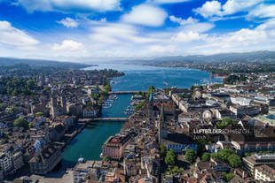 Luftbild Zürich Münsterbrücke