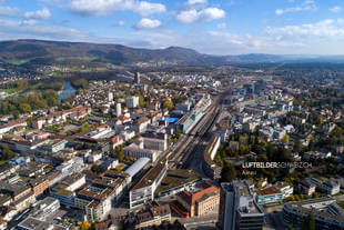 Aarau Stadtzentrum Luftaufnahme Luftbild