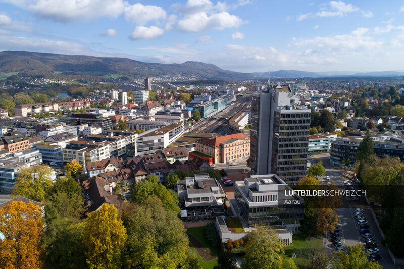 Aarau obere Vorstadt Luftbild