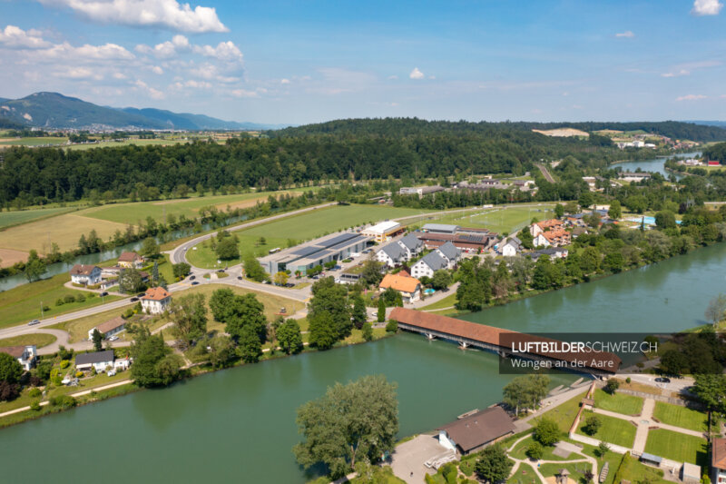 Aarebrücke Wangen an der Aare Luftbild