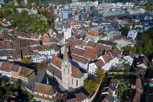 Luftaufnahme Baden Schweiz Kirchplatz Luftbild