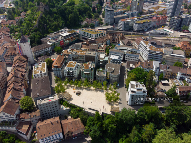 Baden Theaterplatz Luftbild