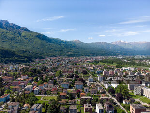 Bellinzona aus der Vogelperspektive Luftbild