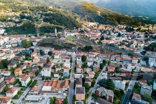 Bellinzona Castelgrande Luftbild