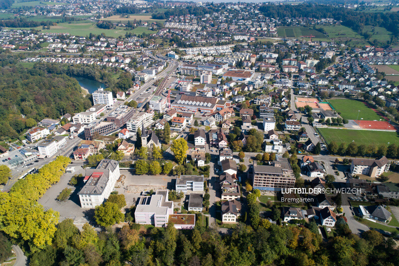 Bremgarten Stadtzentrum Luftbild