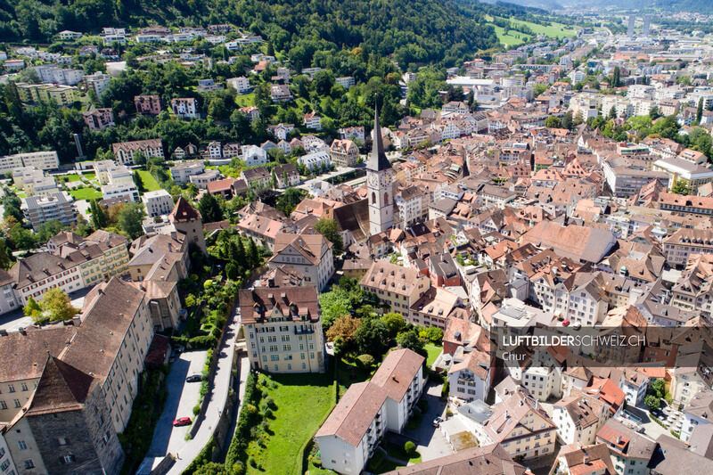 Chur Altstadt Martinskirche Luftbild