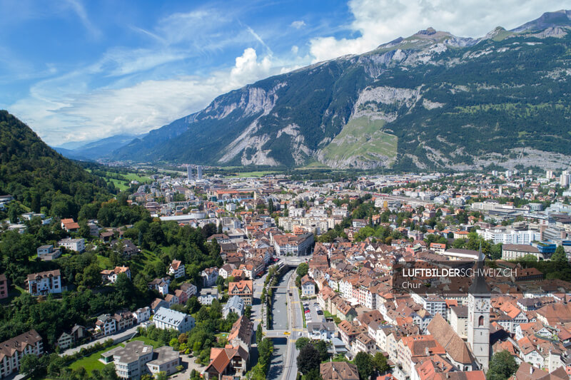 Chur Luftbild Altstadt