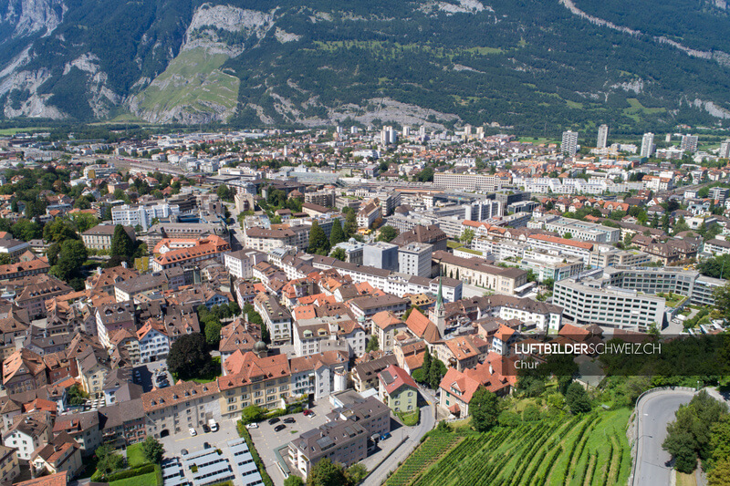 Chur Luftbild Altstadt Regierungsplatz