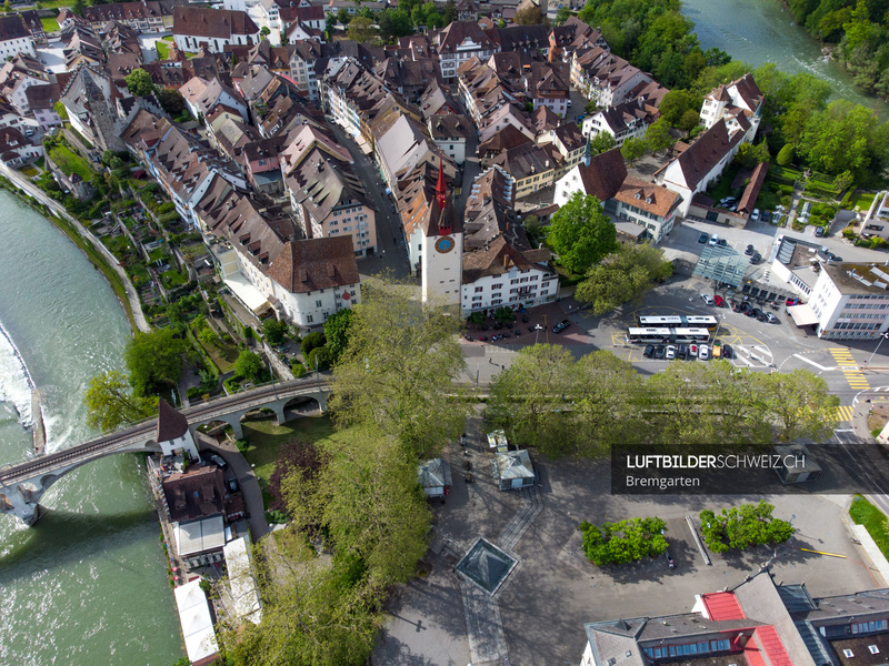 Drohnenfoto Bremgarten Obertor Luftbild