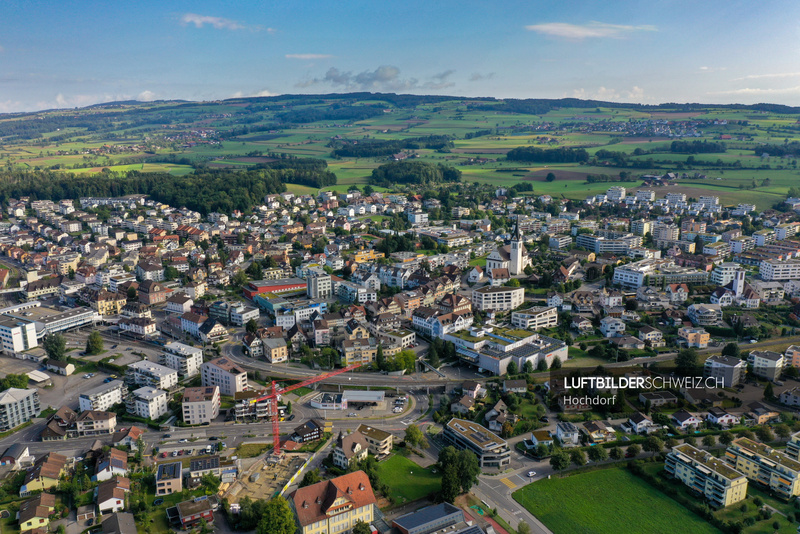 Drohnenfoto Hochdorf Schweiz Luftbild