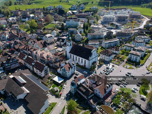 Küssnacht Kirche St. Peter und Paul Luftbild