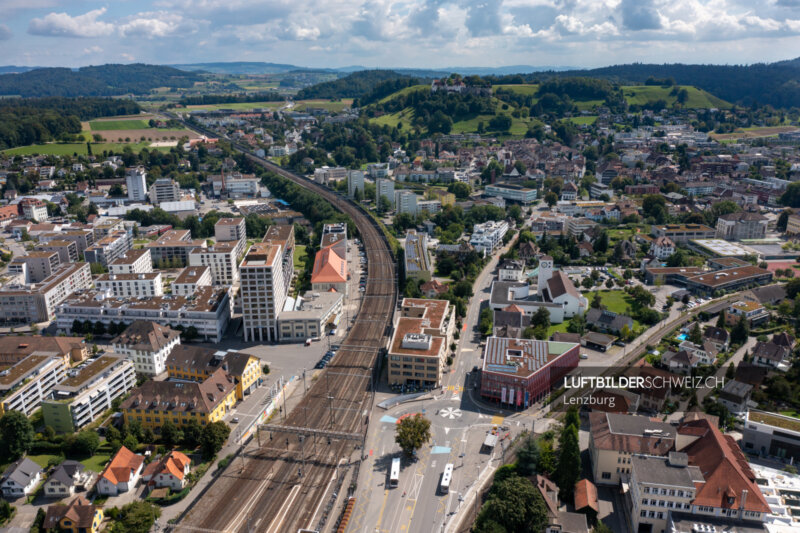 Lenzburg Bahnhofstrasse Luftbild