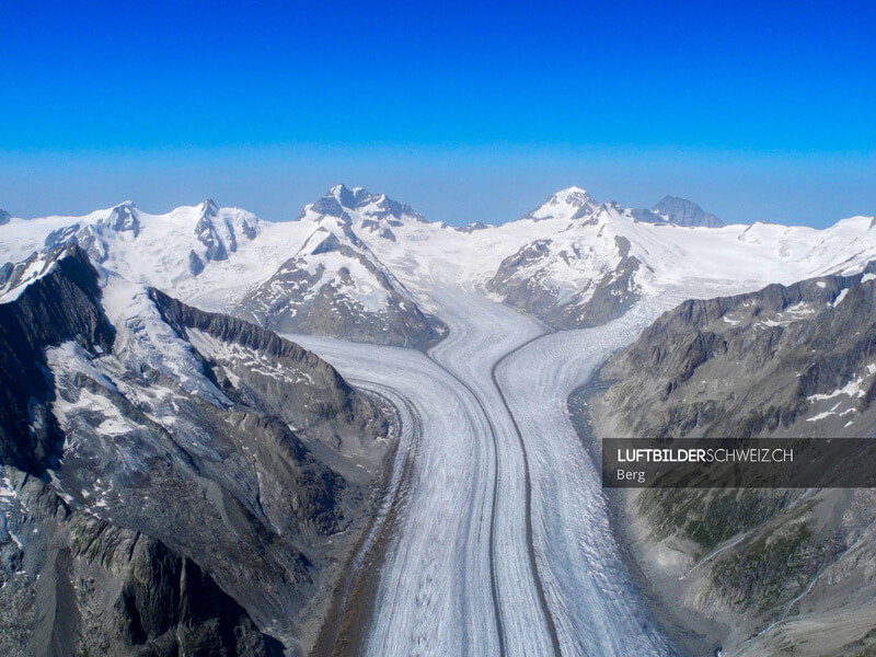 Luftaufnahme Grosser Aletschgletscher Luftbild