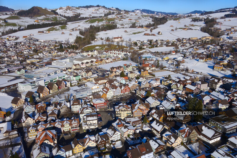 Luftaufnahme Appenzell Landsgemeindeplatz Luftbild