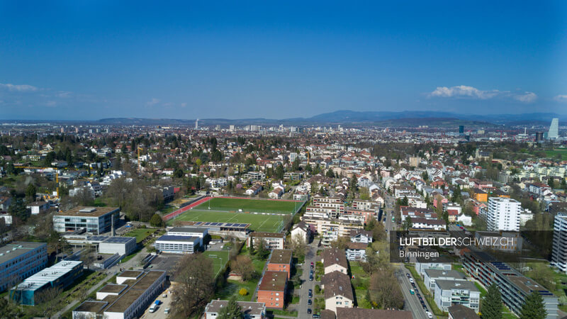 Luftaufnahme Binningen, Stadion Luftbild