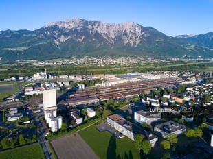 Luftaufnahme Bahnhof Buchs Luftbild