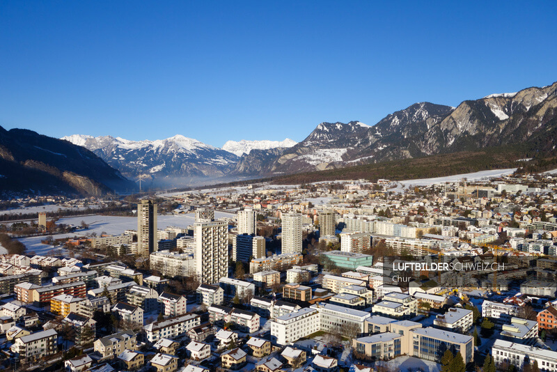 Luftaufnahme Chur,  Rheinquartier & Masans Luftbild