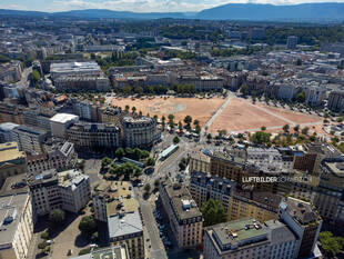 Luftaufnahme Genf  Plainpalais Luftbild