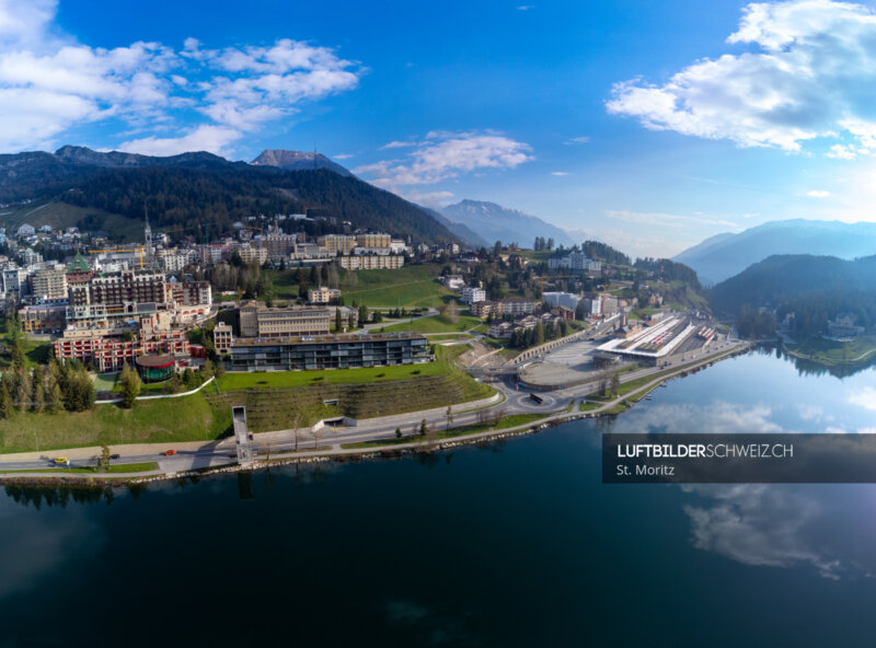 Luftaufnahme St. Moritz Panorama Luftbild