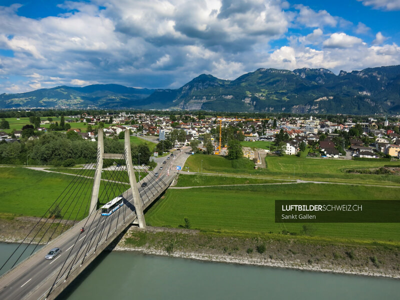 Luftaufnahme Diepoldsau Rheinbrücke Luftbild